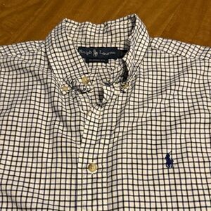 Ralph Lauren Men's Navy and White Plaid Shirt
